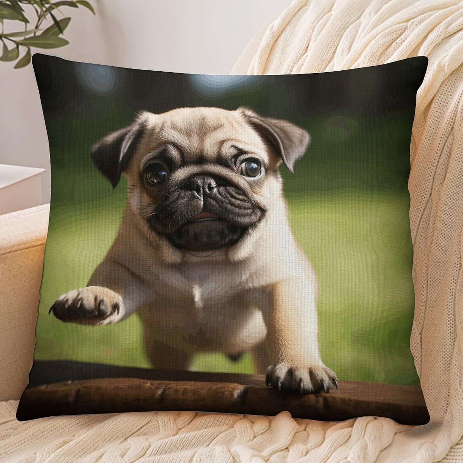 FekiLoot Pug Puppies Pillowcase Pillow Sham Pillow Case