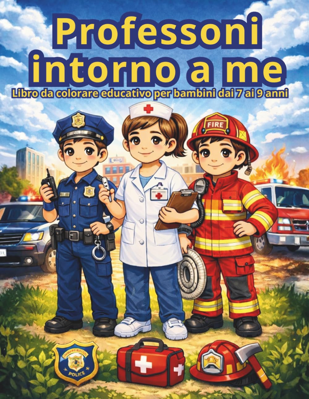 Professioni intorno a me: Libro da colorare educativo per bambini dai 7 ai 9 anni