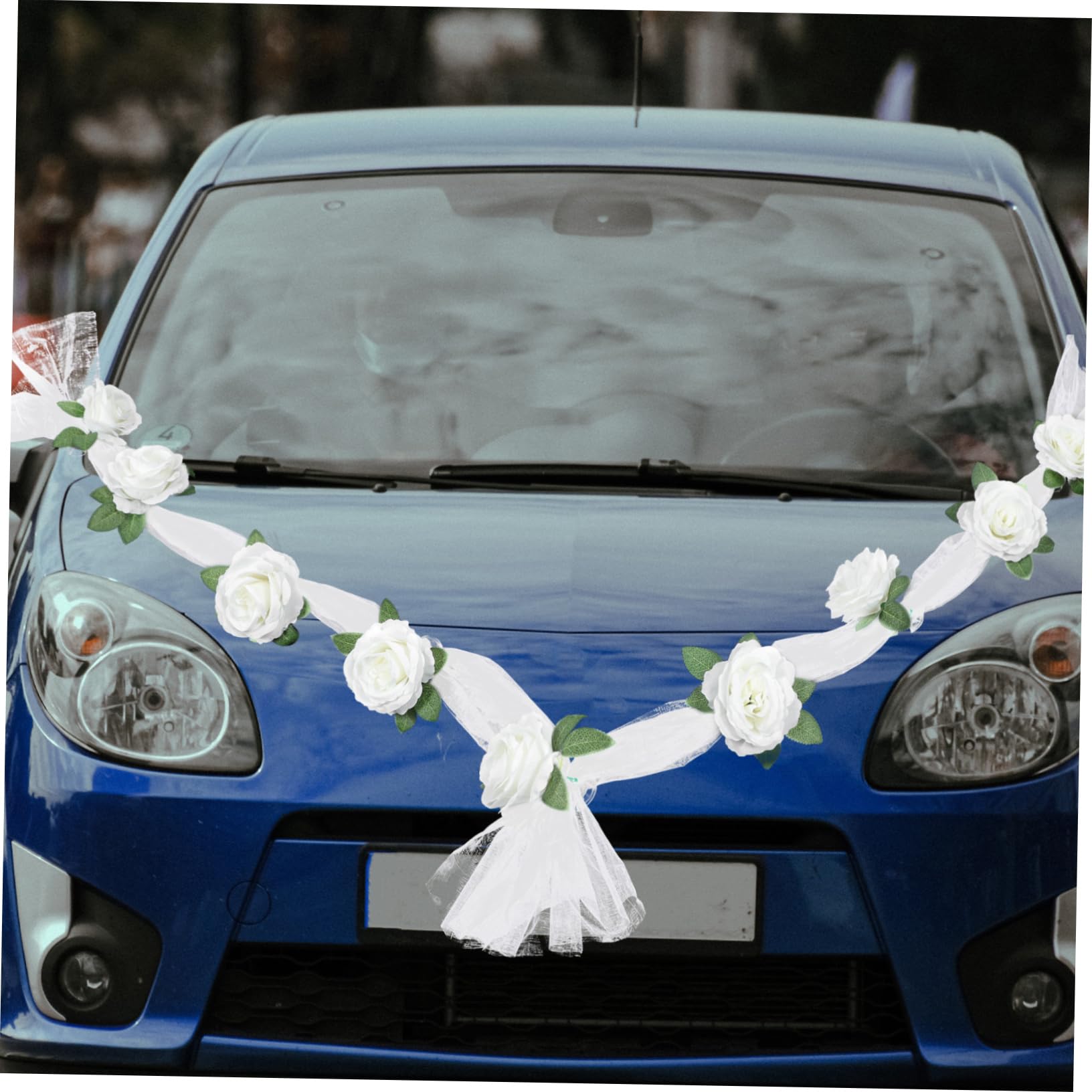 Zerodeko 2 Sets Hochzeit Auto Gürtel Lebensechte Rose Girlande Auto Decor Gefälschte Rose Hochzeit