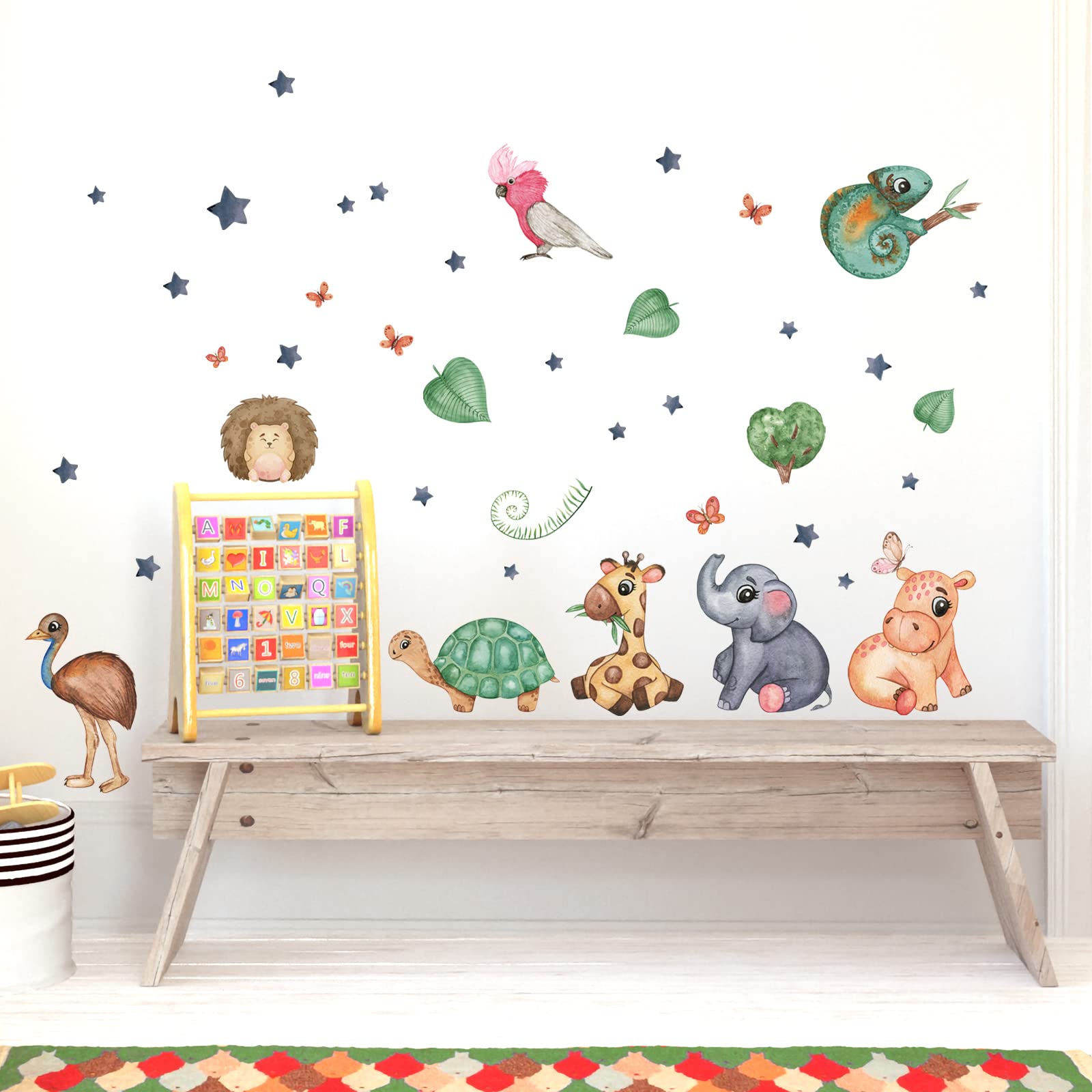 Adesivi Murali Animali Giungla - Giraffa, Elefante, Panda | Per Camerette Bambini - Foto 6