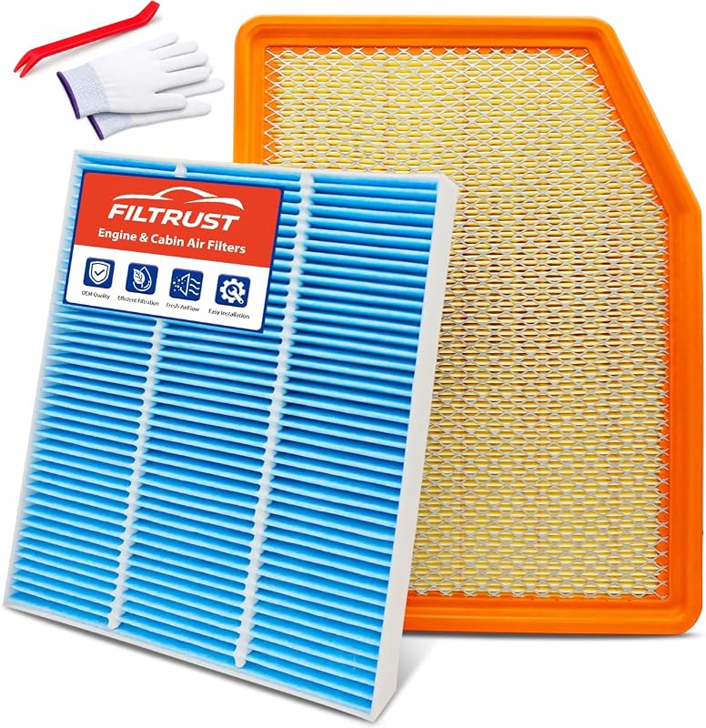 Kit de filtros de ar do motor e cabine FILTRUST para Chevrolet, GMC e Cadillac – 2 unidades