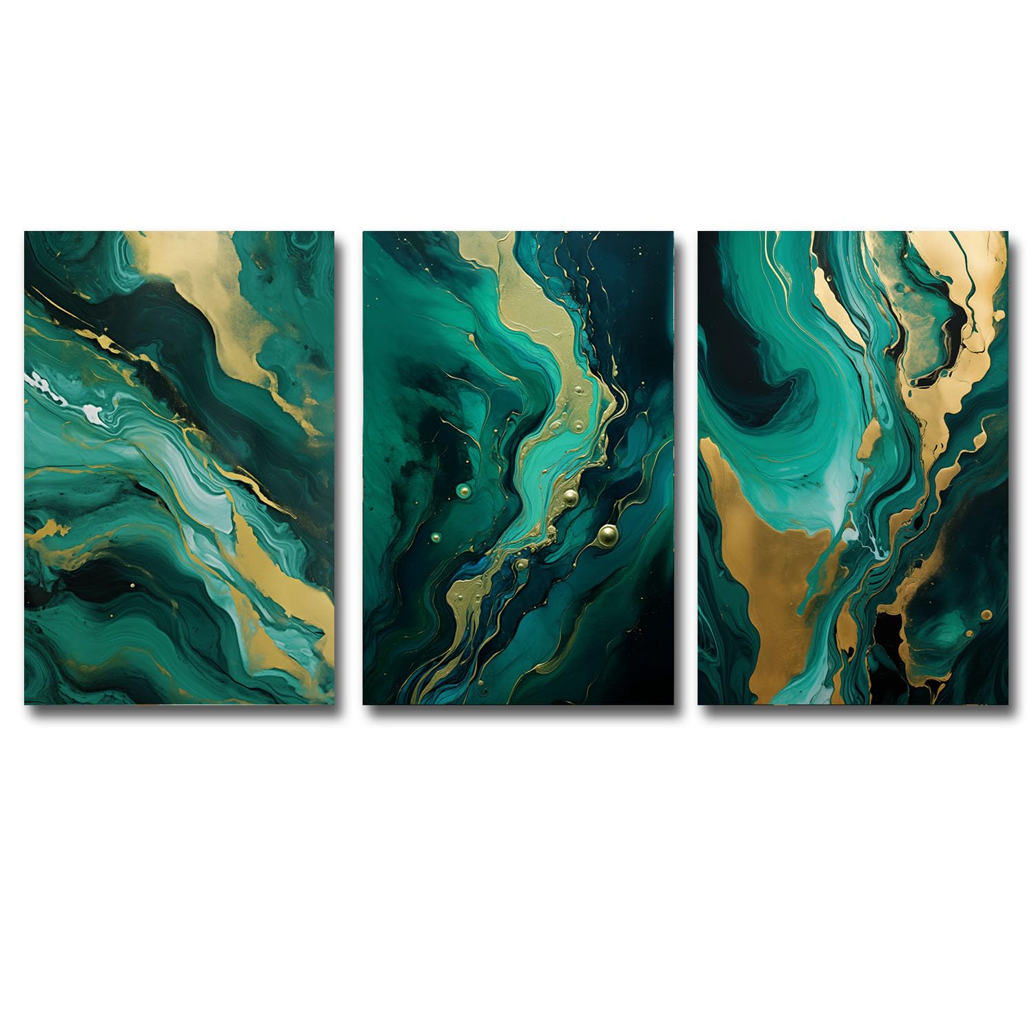Amazon.co.jp: エメラルドグリーン ウォールアート 抽象的 大理石 絵画