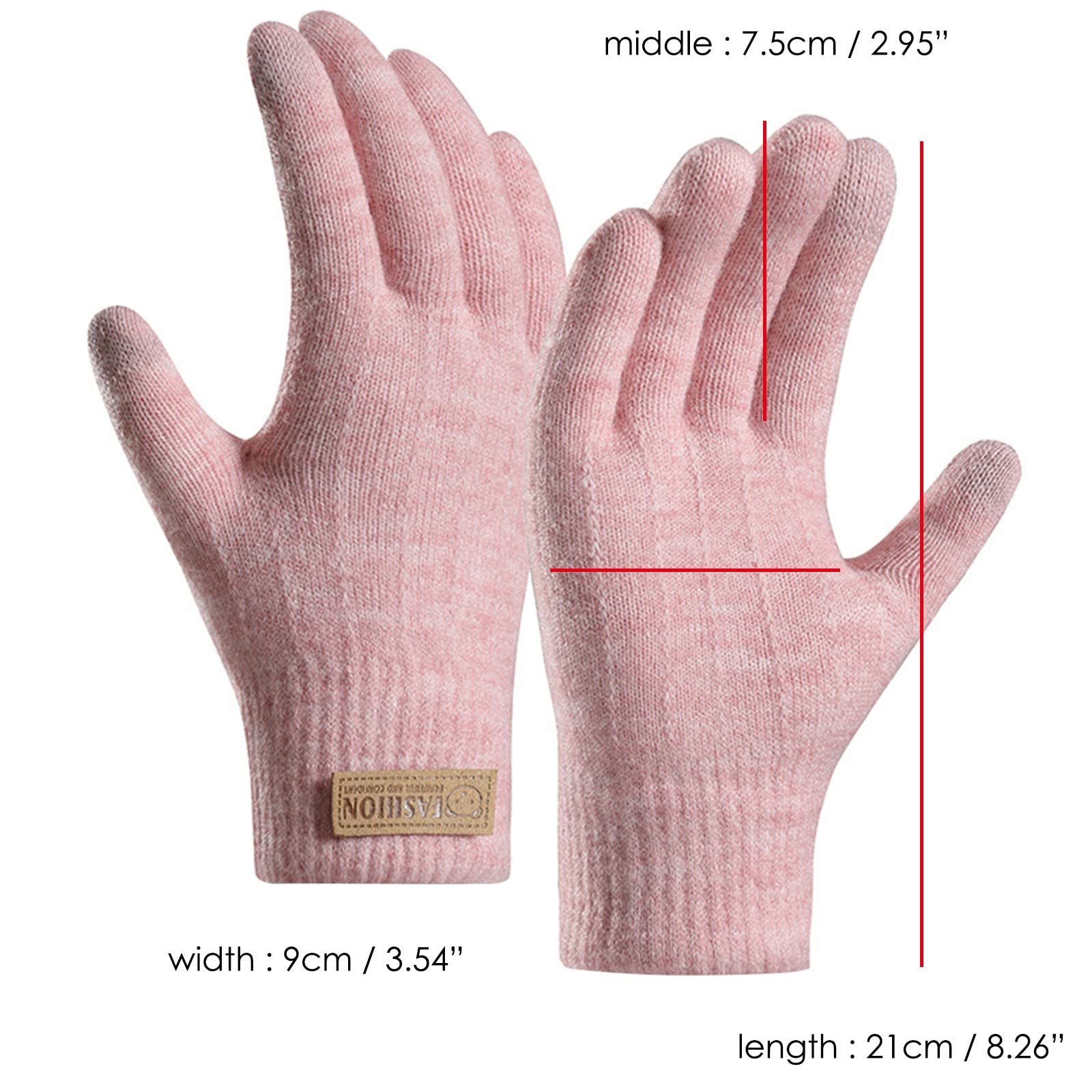 Lange Weiße Handschuhe Winter-Frauen halten warm Touchscreen-Strickhandschuhe elastische Manschette weiche Vollfinger- Handschuhe Fäustlinge Handschuhe Langer Schaft Damen (Blue, One Size) Fashion