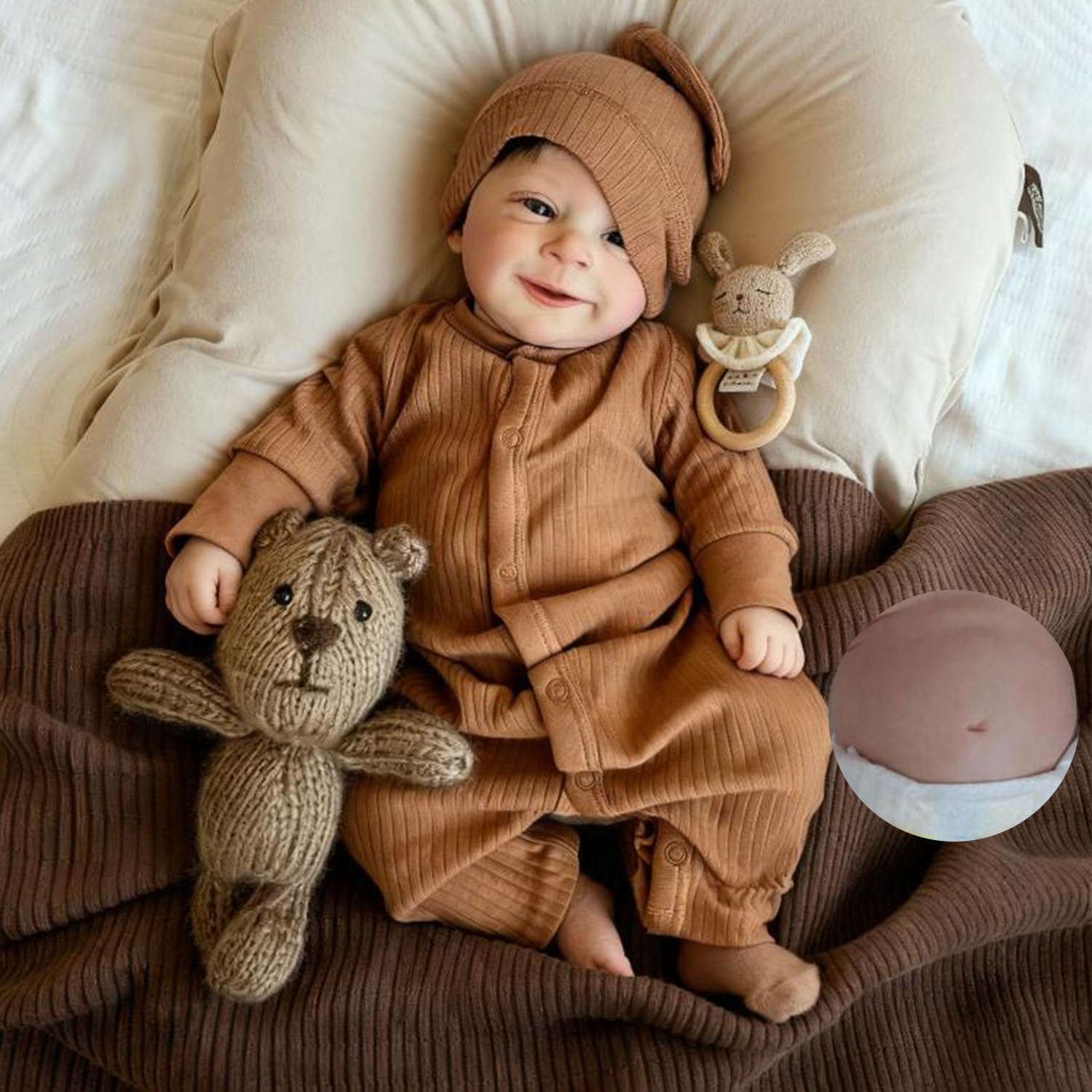 Muñeca Reborn De Silicona De 45 Cm – Bebé Realista Con Ojos Abiertos | Set Completo Con Ropa Y Accesorios
