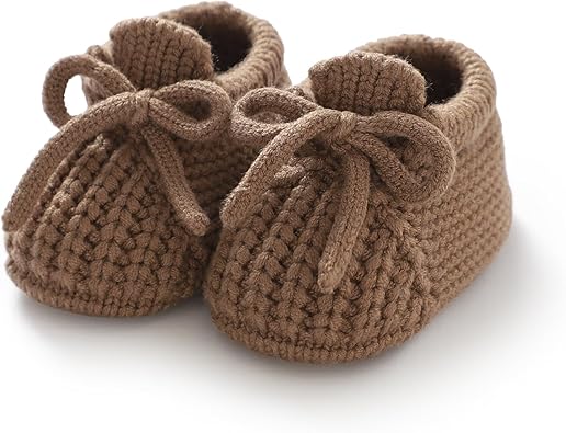 DovFanny Baby Booties Newborn Baby First Shoes Cozy Warm Knit Soft Booties for Toddler Infant Boy Girl