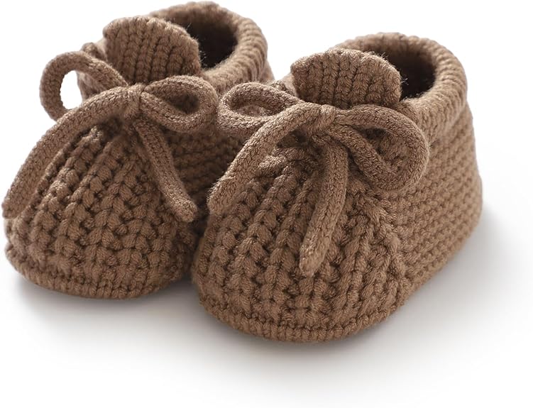 DovFanny Baby Booties Newborn Baby First Shoes Cozy Warm Knit Soft Booties for Toddler Infant Boy Girl