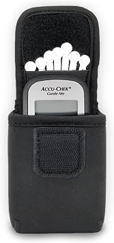 USA Gear Glucose Monitor Case Fits One Touch Verio Meter, Accu-Chek Guid, Metene TD-4116, Lancets, Blood Sugar Test Strips - Blood Sugar Glucometer Pouch with Belt Loop, Carabiner Pouch Only