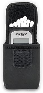 Glucose Monitor Case Fits One Touch Verio Meter, Accu-Chek Guid, Metene TD-4116, Lancets, Blood Sugar Test Strips - Blood Sugar Glucometer Pouch with Belt Loop, Carabiner (Pouch Only)