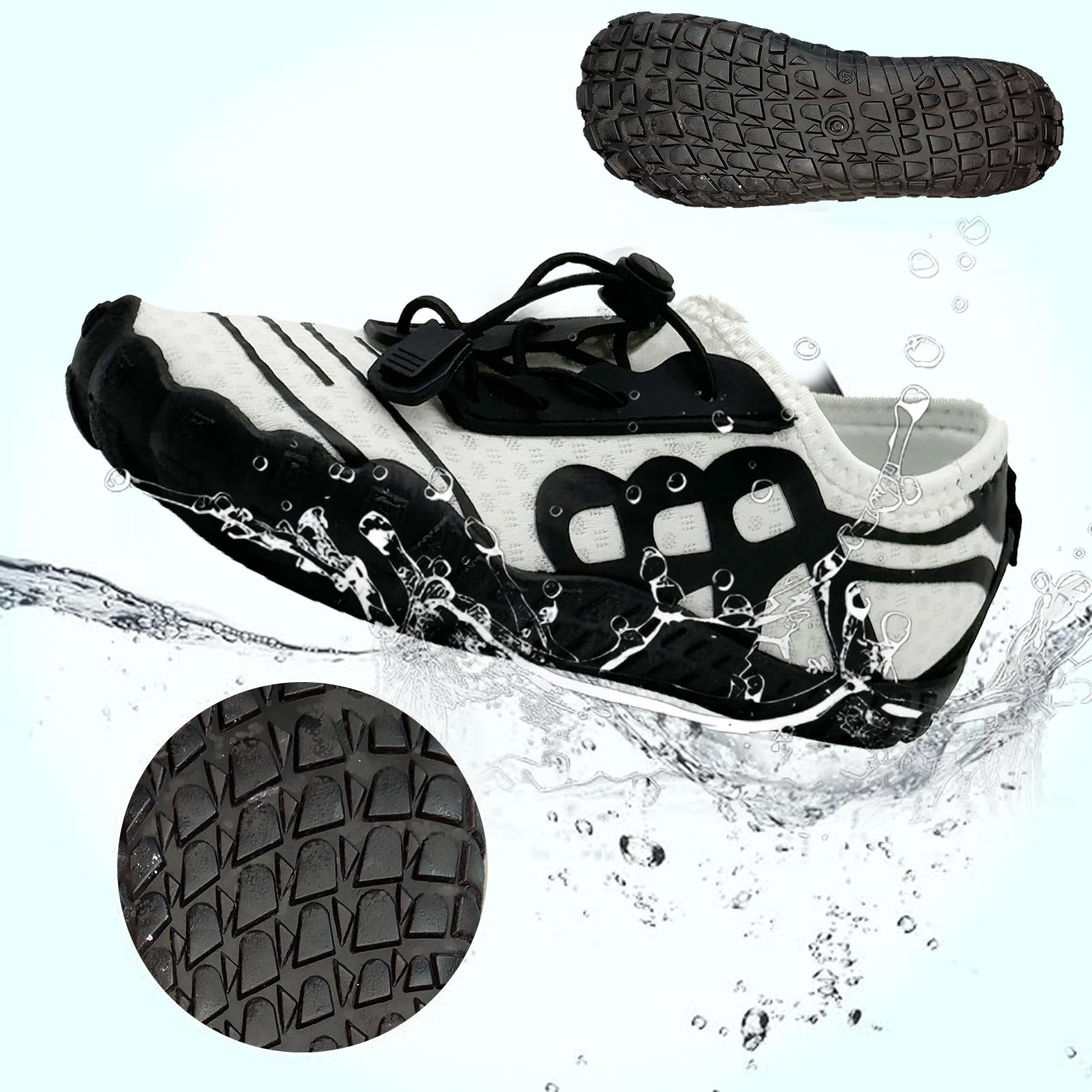 Duovodu Kids Water Shoes Boys Girls Quick Dry Wide Barefoot Aqua Sneakers Breathable Beach Swim Shoes for Hiking Diving Boating Outdoor Water Sports