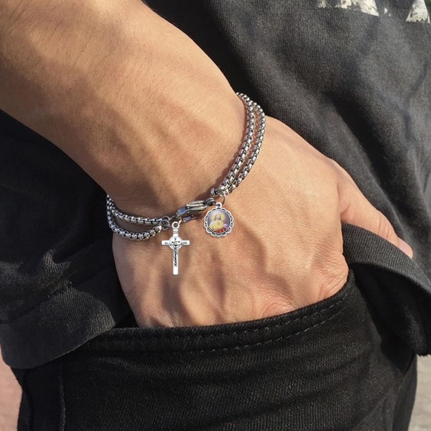 300Pcs 3Colors Alloy Small Jesus Cross Charms Tiny Saint Benedict Medal Crucifix Charms Pendant for DIY Catholic Jewelry Making Rosary Beads Necklace Earrings - Image 4