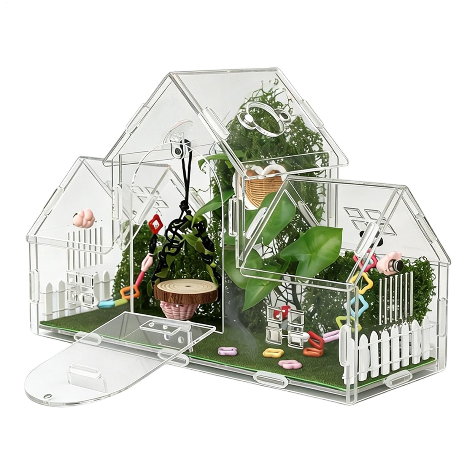 Teca per Tarantola in Acrilico Trasparente con Porta Magnetica Ventilata,Habitat per Custode di Rettili | Terrario come habitat per lumache - Adatto A Animali Come Paguri, Piccoli Rettili, Mantidi, Sc