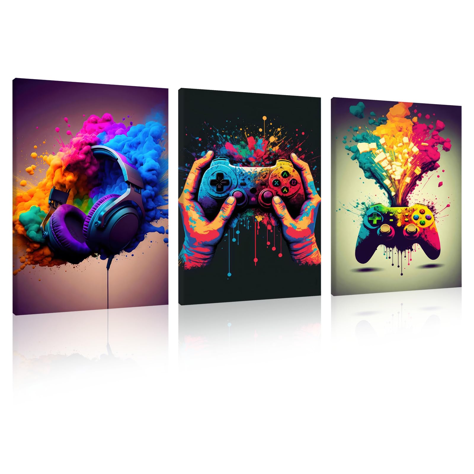 hocadon 3 Paneles Cuadro De Pared De juegos con Marco Cuadros Decoracion Salon Modernos Cuadros Decoracion Dormitorios Murales de Salón 30x40cm