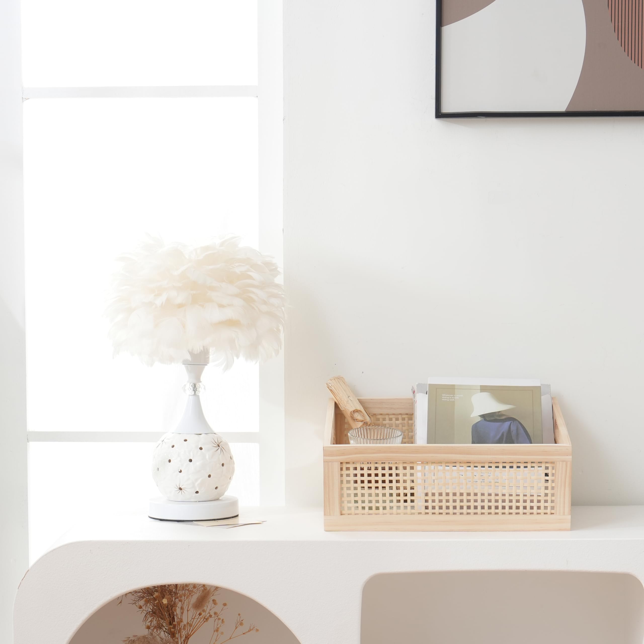 Aufbewahrungskorb aus natürlichem Kiefernholz mit Bambusgitter – Dekorativer Organizer für Zuhause, Büro und Wohnzimmer, rechteckig, 36 x 32 x 13 cm (L x B x H)