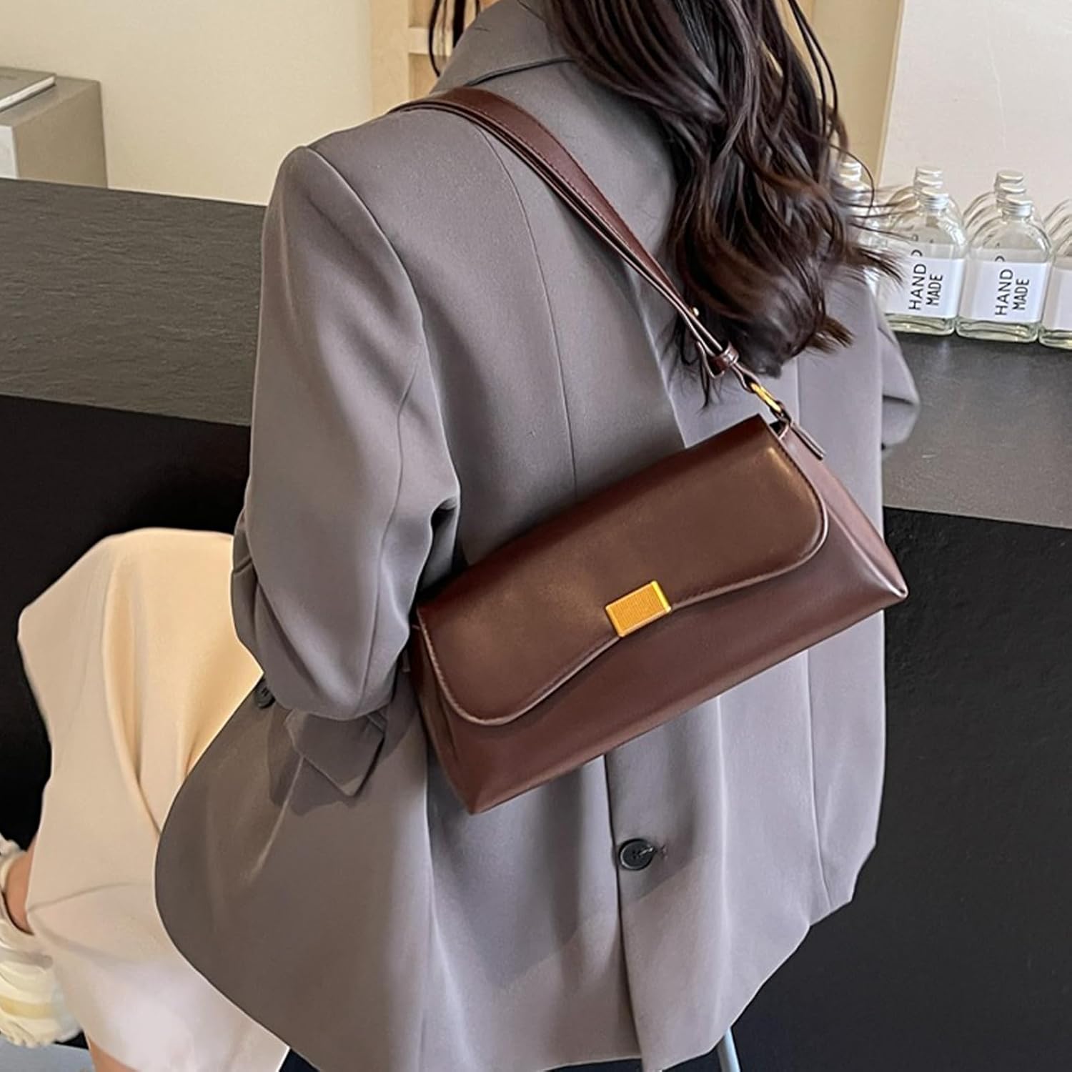 Farcauo Purses for Women Vintage Shoulder Bags Women's Tote Handbags PU Leather Crossbody Bag with Adjustable Strap