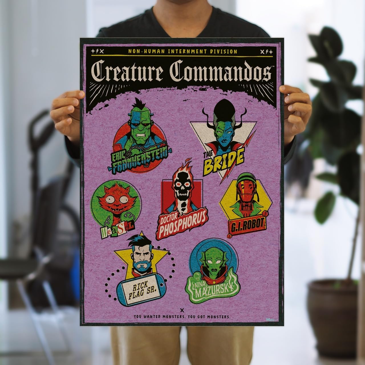 MIGHTYPRINT Trend Setters – DC Comics – Creature Commandos – Headshots – Durable 17” x 24 Wall Art – NOT Made of Paper – Officially Licensed Collectible MP17241030