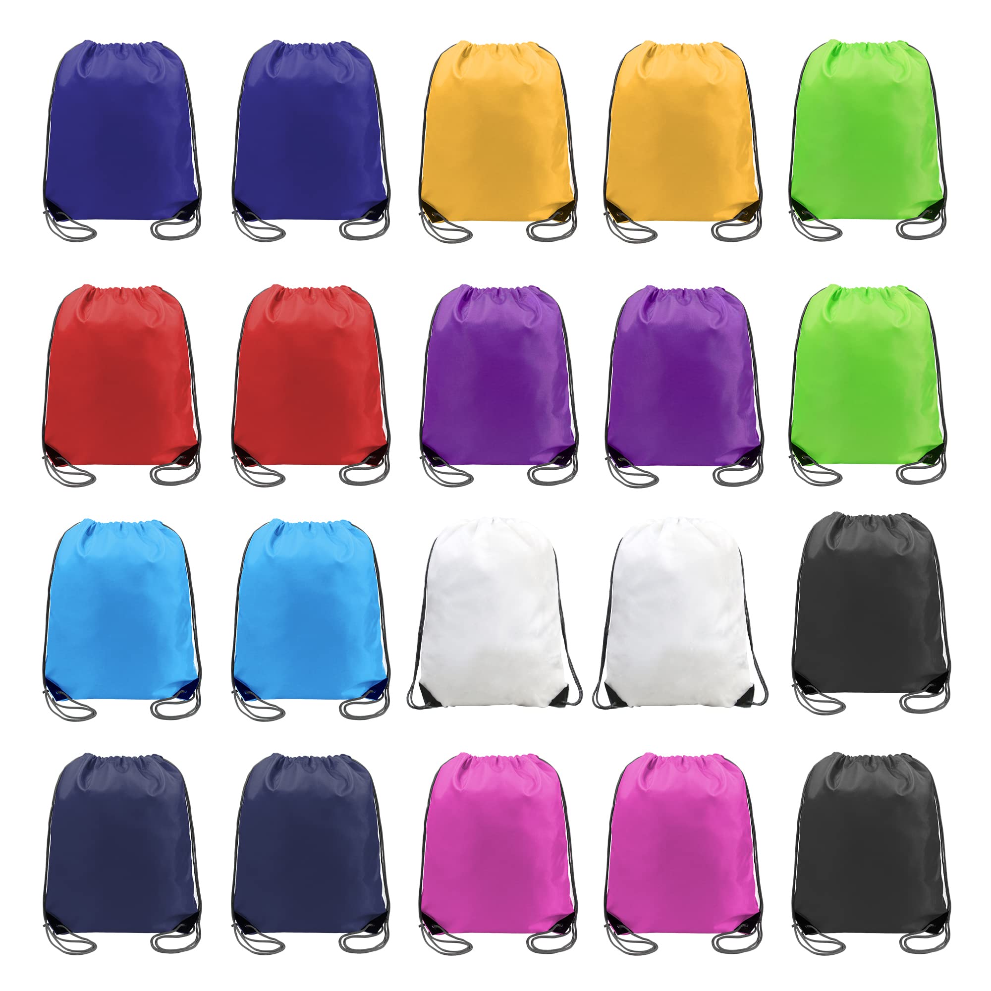 BeeGreen Drawstring Backpack Bags 20,30,50 Packs Reflective String Bags for Gym Sport Trip Cinch Sack DIY for Women Men