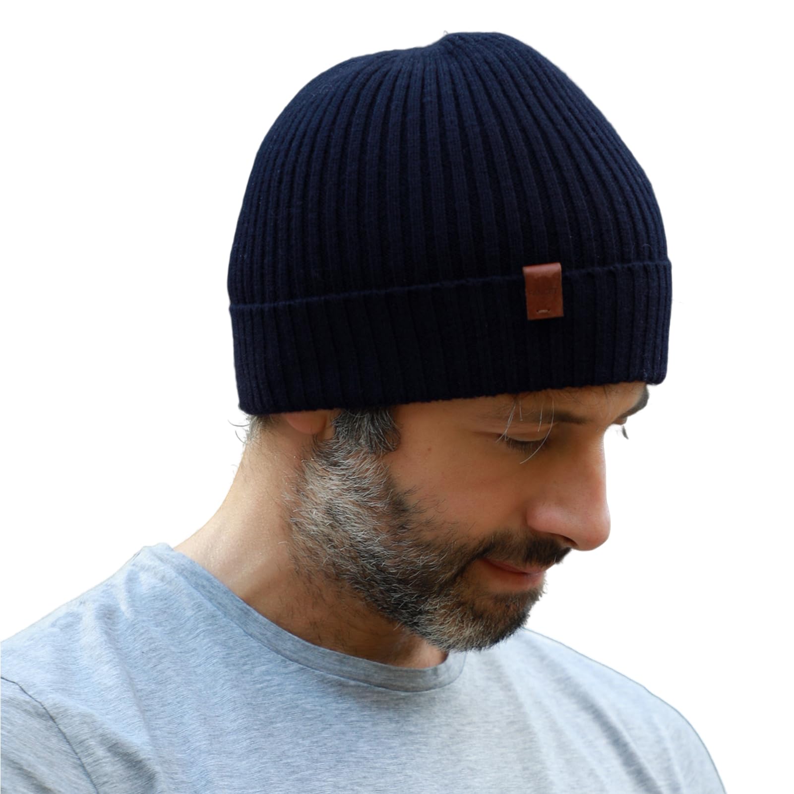 Fancet Gorro de invierno unisex 55% lana merino para caminar, golf, trabajo al aire libre, tejido de 2 capas, suave y elástico, regalos cálidos para hombres y mujeres