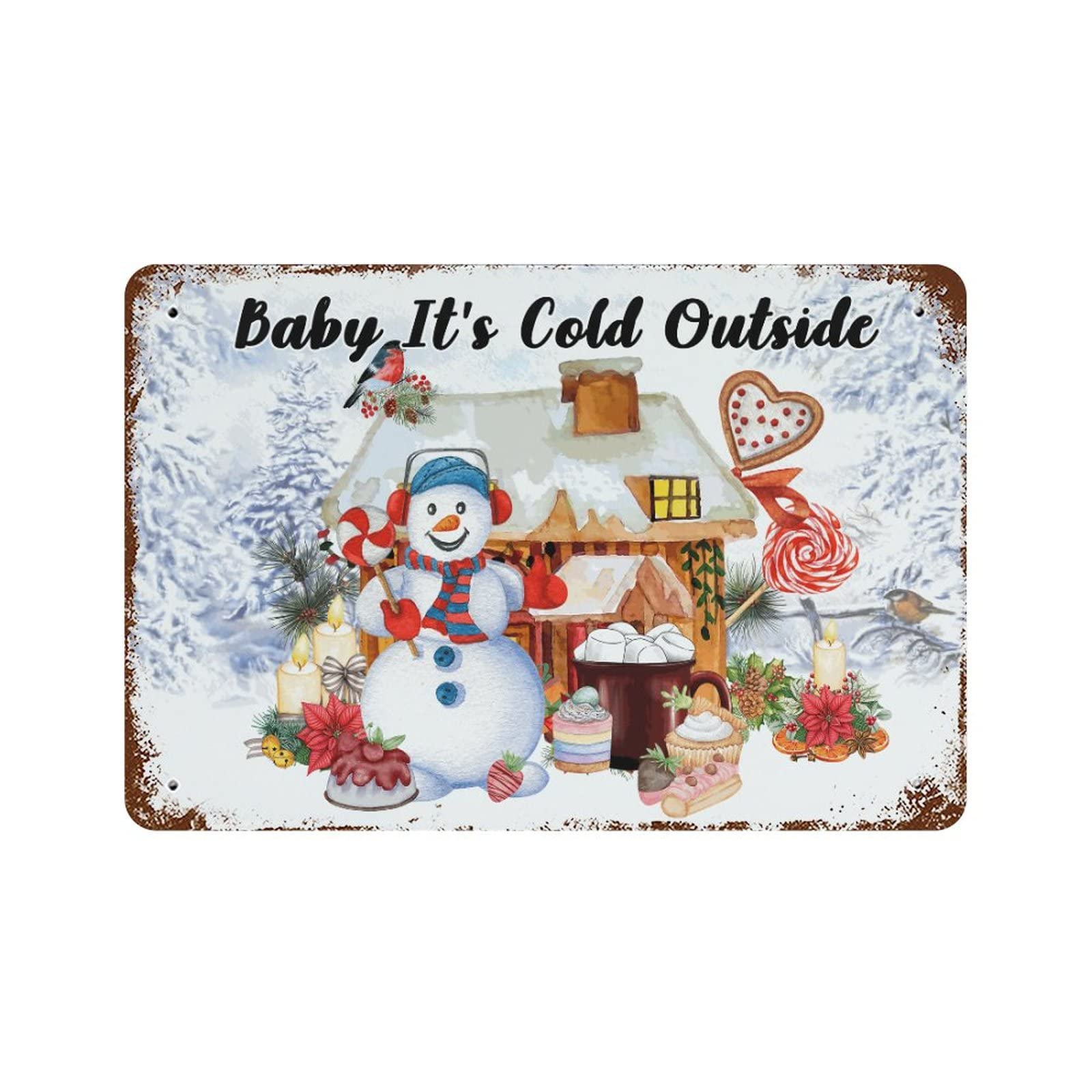 Panneau de Noël vintage Baby It's Cold Outside cadeau d'hiver rétro unique