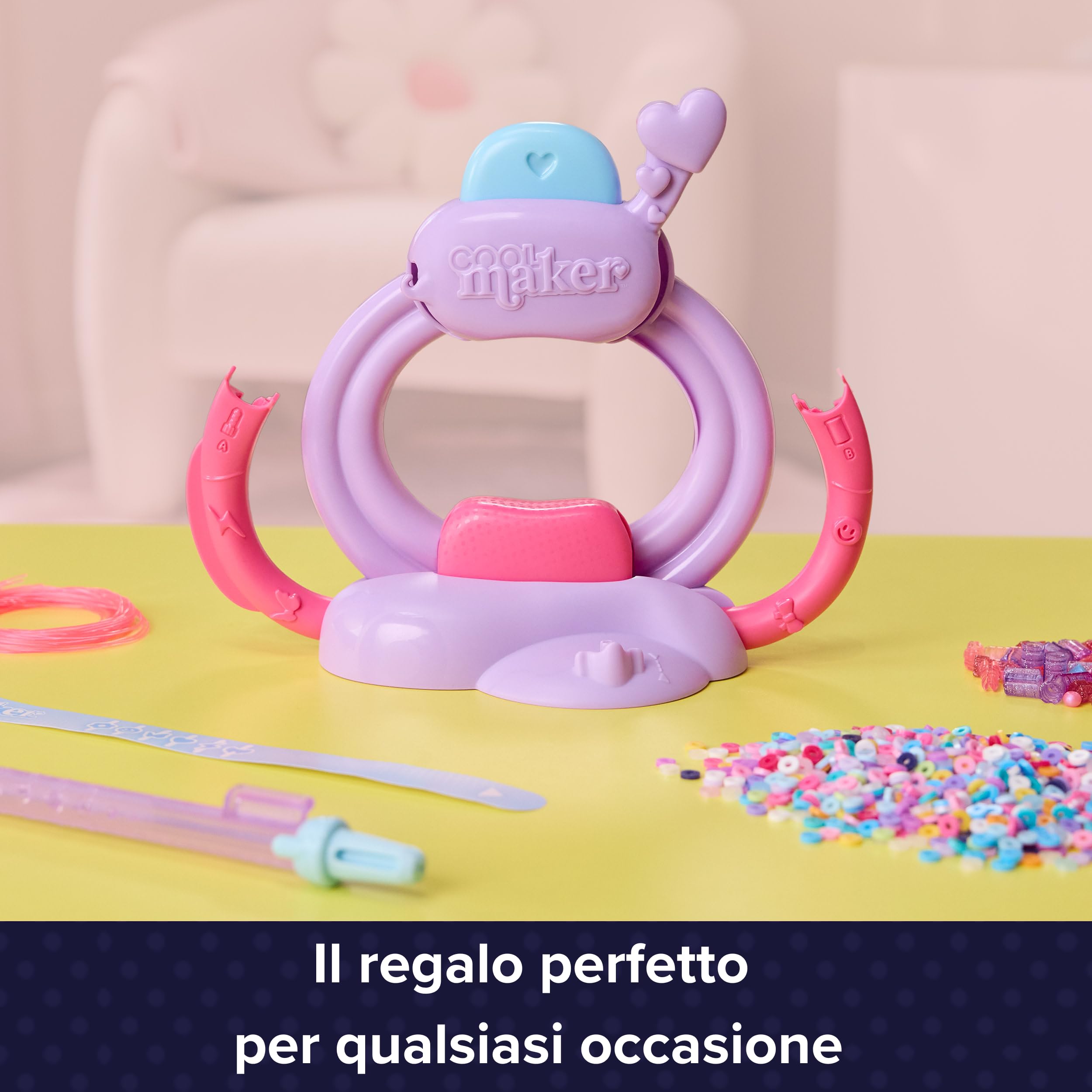 Cool Maker, Macchina dei Braccialetti Heishi dell'Amicizia, con Pratica Penna Impila-Perline e oltre 1200 Perline, per la Realizzazione di 15 Braccialetti, Giocattoli Artistici per Bambine, 7+ Anni