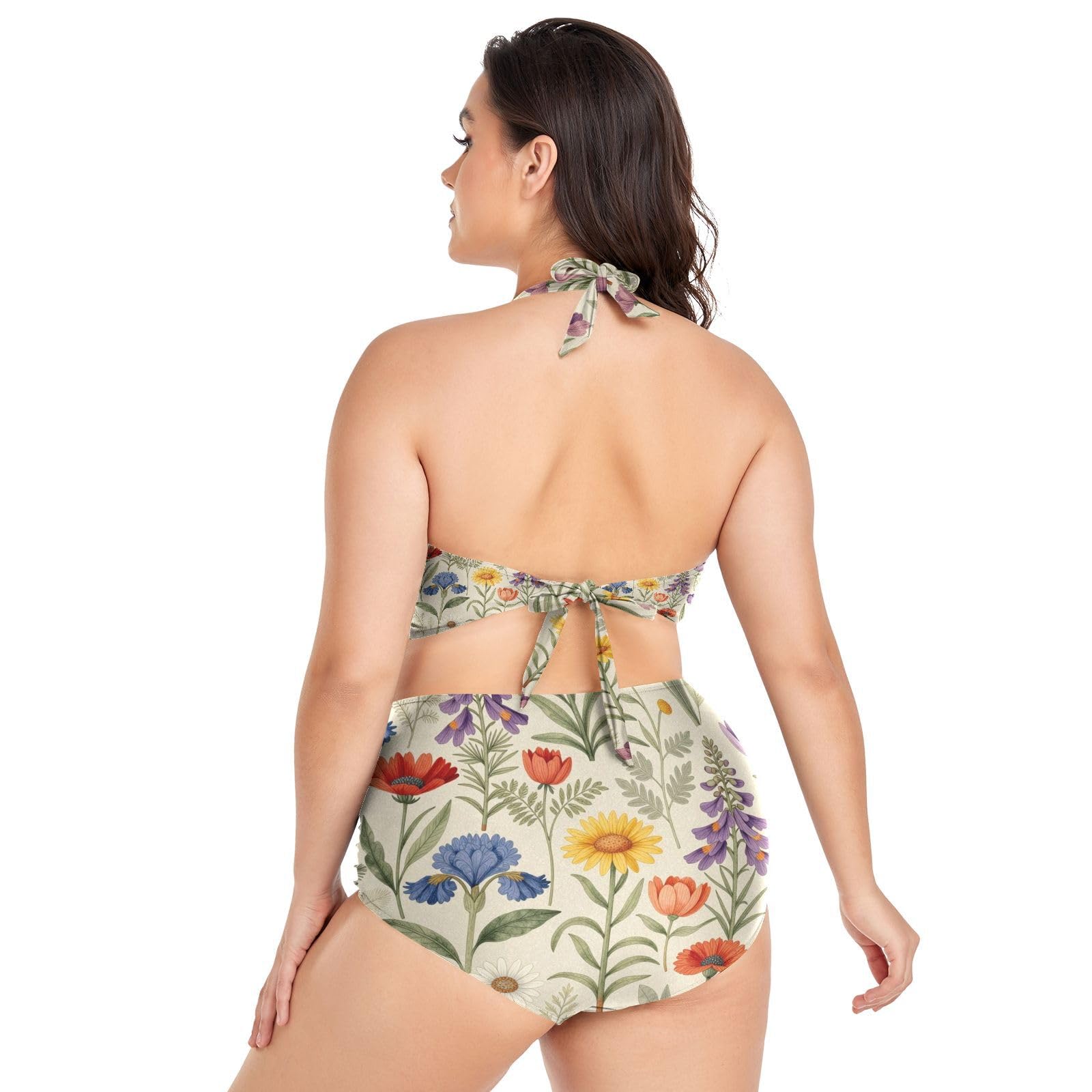 FRODOTGV Costumi da bagno donna taglie forti L-4XL | Materiale liscio e setoso, coppe imbottite rimovibili, senza fili, per viaggi tropicali e attività acquatiche vintage
