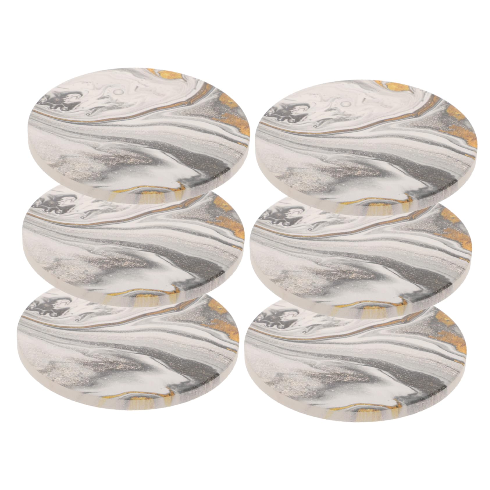 Alipis 12stücke Marble Muster Keramische Untersetzer Absorbierende Tischuntersetzer Mit Korkrücken Für Kaffeetassen Teetassen Weingläser Modernes Design Für Küche Wohnzimmer Bar Und