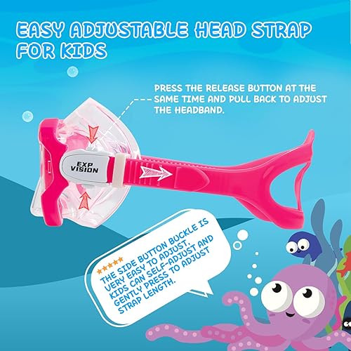 Miniatura 6 de Máscara de buceo para niños, máscara de natación antivaho de 180°, gafas de natación para niños de vidrio templado con cubierta para la nariz