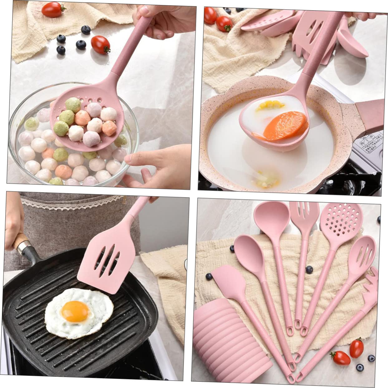 ABOOFAN Spatules Silicone Cuisine Ustensiles Silicone Ustensiles Cuisine Avec Seau