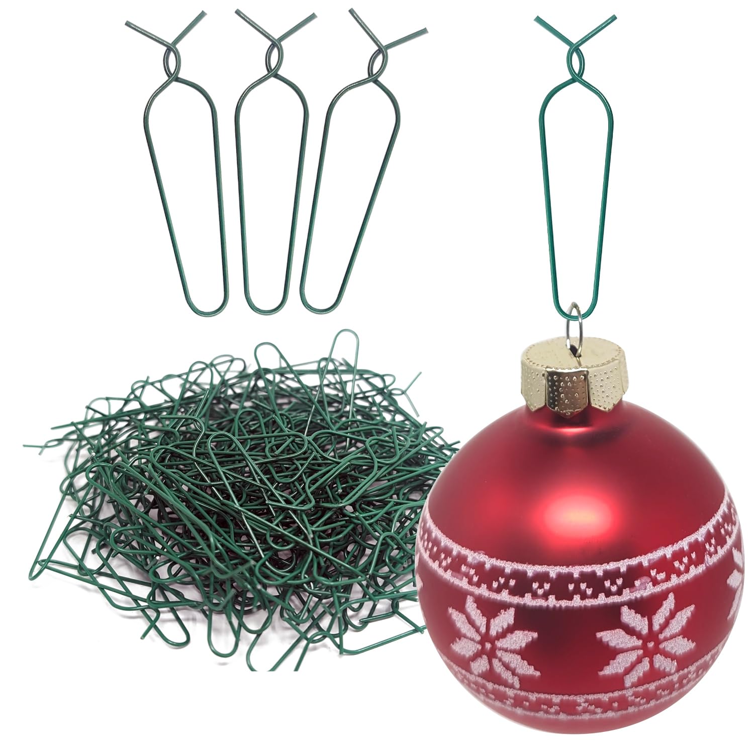 COM-FOUR® 150x haczyki do ozdób choinkowych - wieszaki na bombki choinkowe - szybkie wieszaki do ozdób choinkowych - haczyki metalowe wielokrotnego uzytku - zawieszki w ksztalcie bombek
