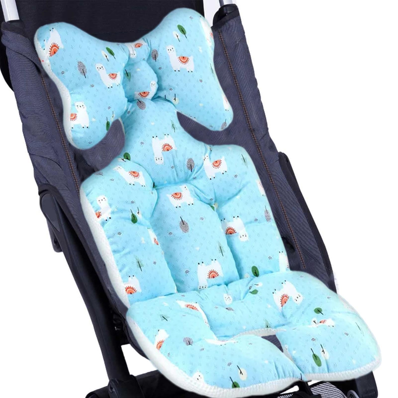 Almohadilla para asiento de coche, forro de inserción de coche | para recién nacidos, suave y transpirable, cojín de apoyo para la cabeza y el cuerpo del bebé, antideslizante para cochecitos