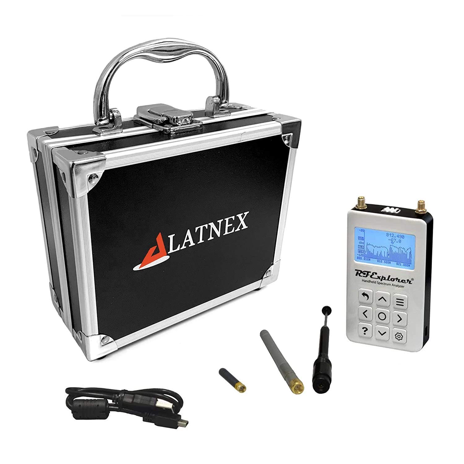 RF Explorer Spectrum Analyzer 4G Combo Plus - wąski z aluminiową torbą do przenoszenia