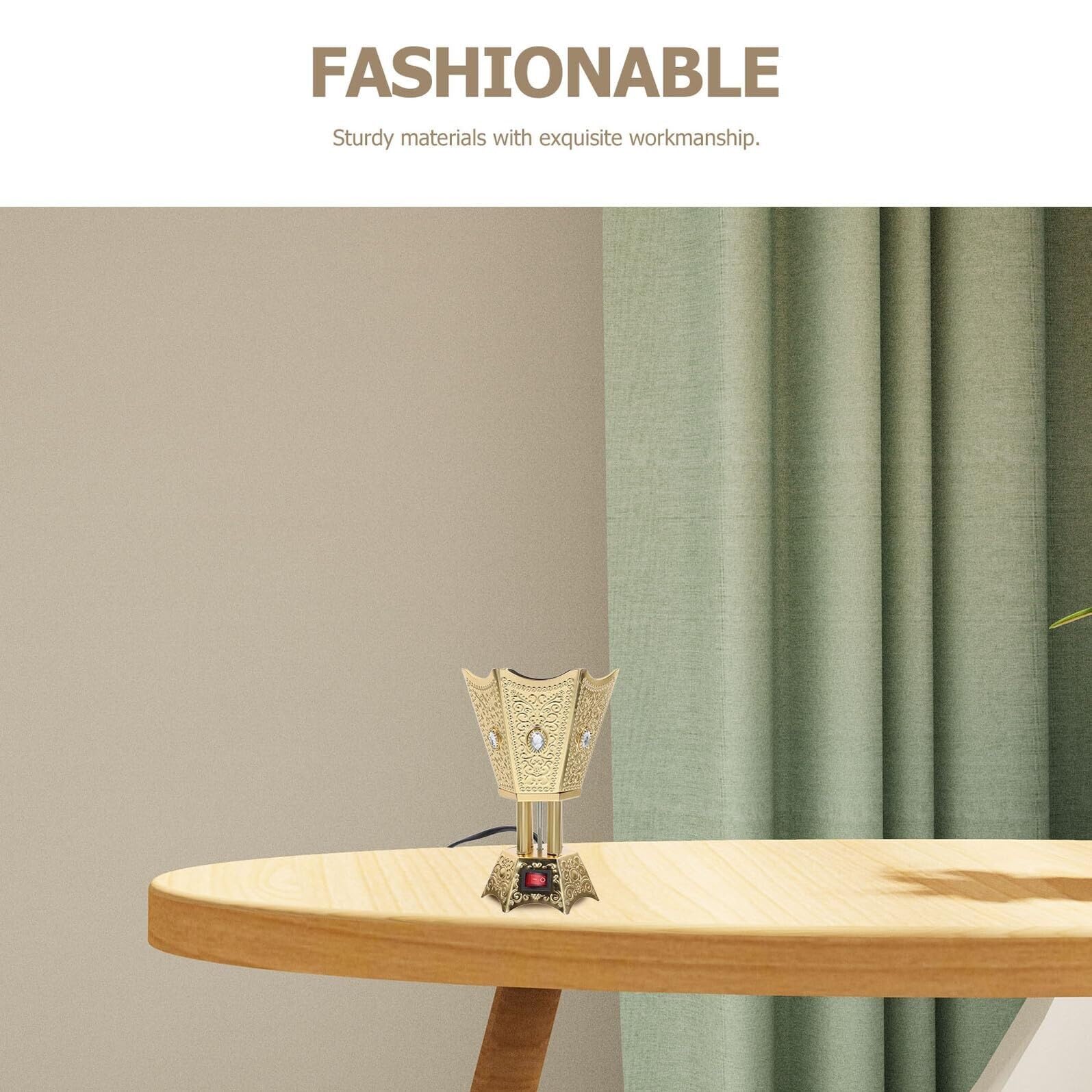 Quemador de Incienso eléctrico – Incensario de Metal – Soporte eléctrico para Bakhoor – para hogar, Oficina, Dormitorio y salón – Aromaterapia y Uso Decorativo