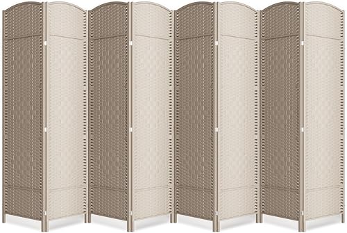 Miniatura 14 de Divisor de habitación de 8 paneles, pantalla de privacidad plegable de 6 pies, divisor de pared de panel plegable extra ancho con divisor de pared
