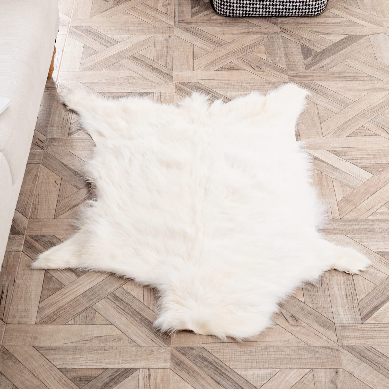 鹿皮 ラグ 毛皮 ブッシュクラフト鹿毛皮ラグ