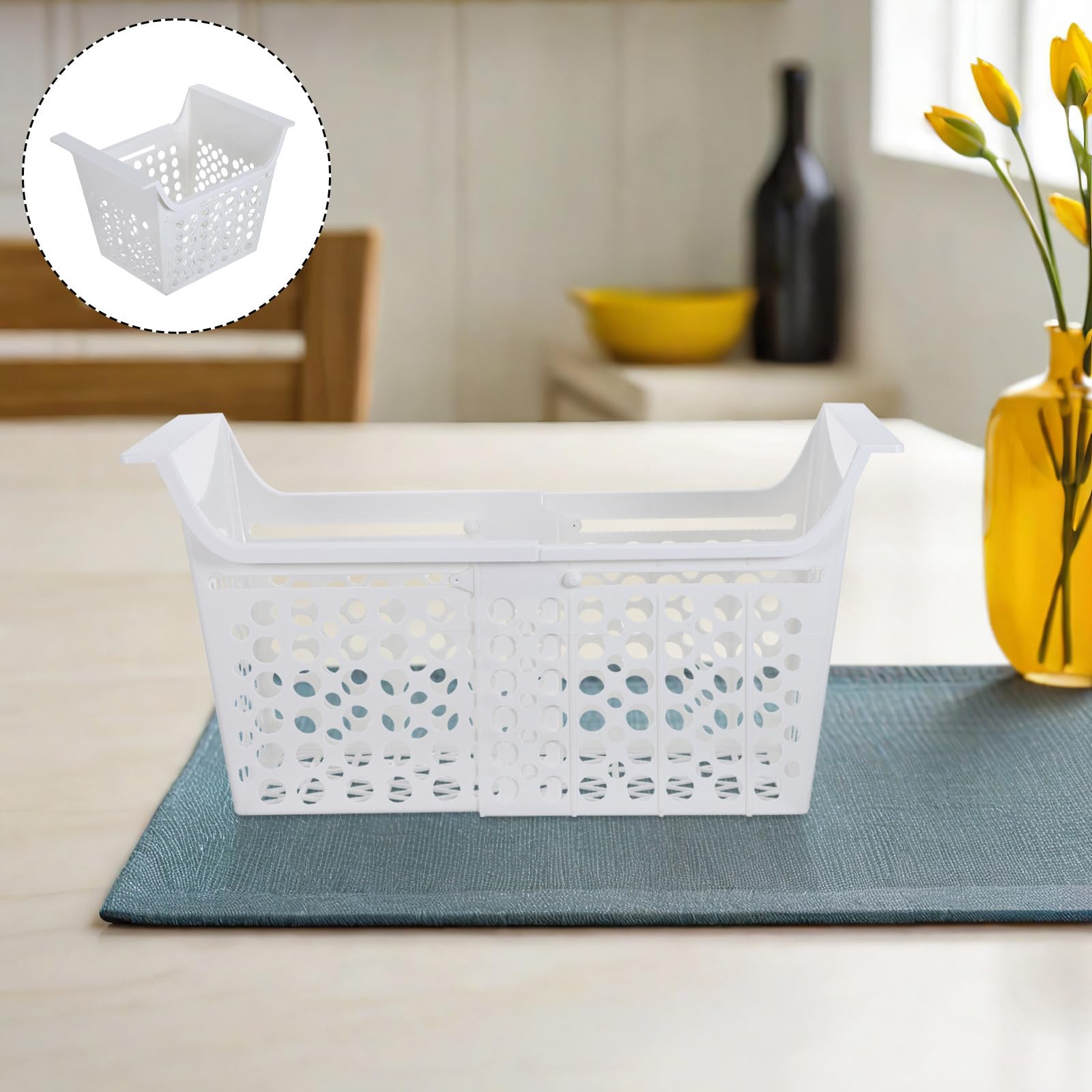 Cesta Organizadora Expandible para Congelador y Refrigerador Material Plástico, Tamaño 44.20x22.50x22.50 Cm, Ajustable y Fácil de Limpiar para Uso en Cocina y Hogar