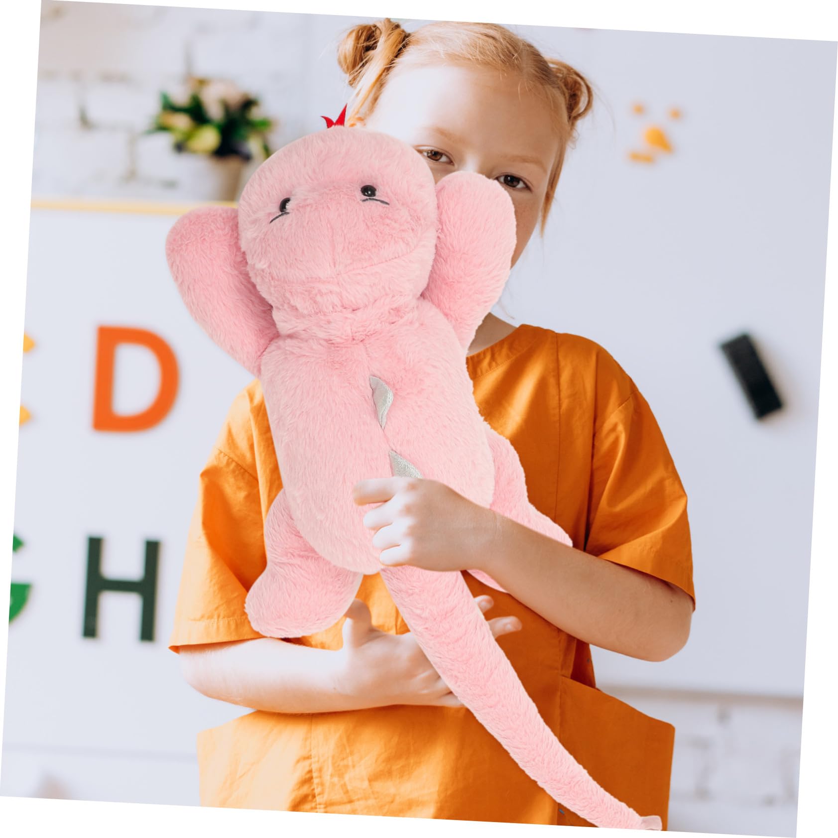 Peluche de Dinosaurio Rosa 1 Pieza de Felpa y PP Algodón