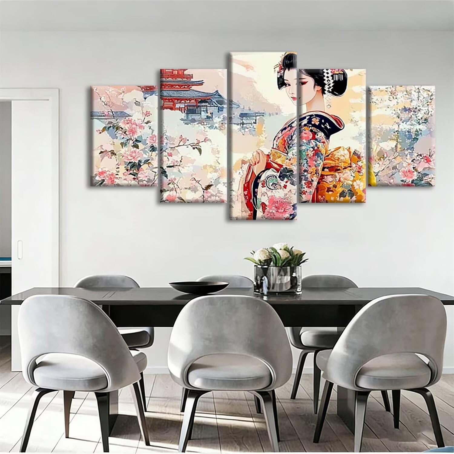 Duże 5-częściowe zestawy artystyczne z diamentami dla dorosłych 150 x 90 cm, diamentowy obraz 5D, Japonia, DIY, oszałamiające obrazy kryształów, wieloczęściowy haft krzyżykowy do dekoracji ścian domu