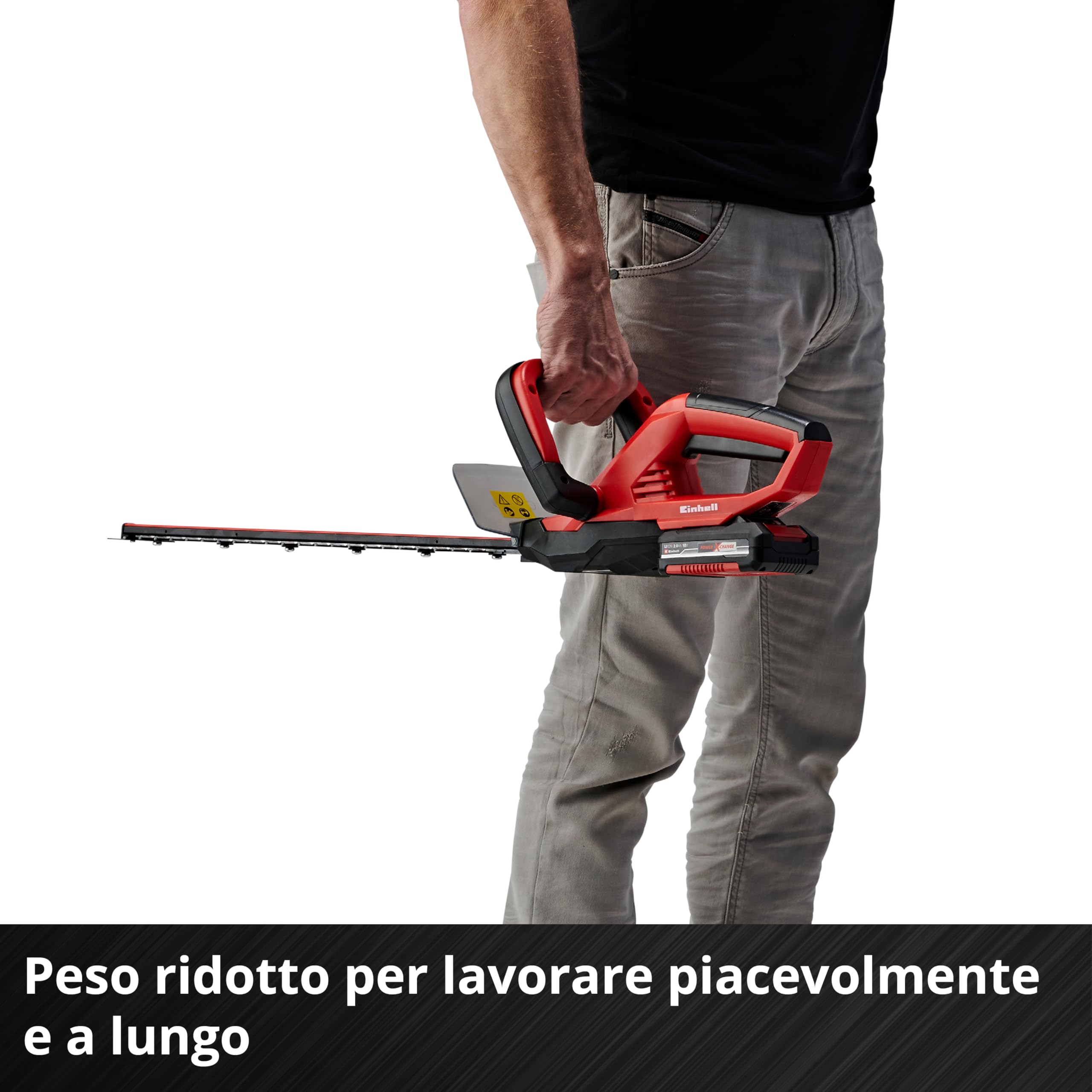 Einhell Tagliasiepi a batteria GC-CH 1846 Li-Solo Power X-Change (18 V, 46 cm lunghezza di taglio, 15 mm distanza tra i denti, maniglia ergonomica, senza batteria)