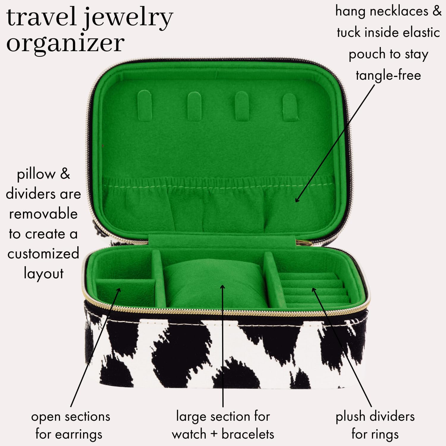 Kate Spade New York Small Travel Jewelry Case, Travel Box, Holder Organizer for Rings, Necklaces, Earrings, Bracelets, Modern Leopard, Modern Leopard, Modern - Image 3