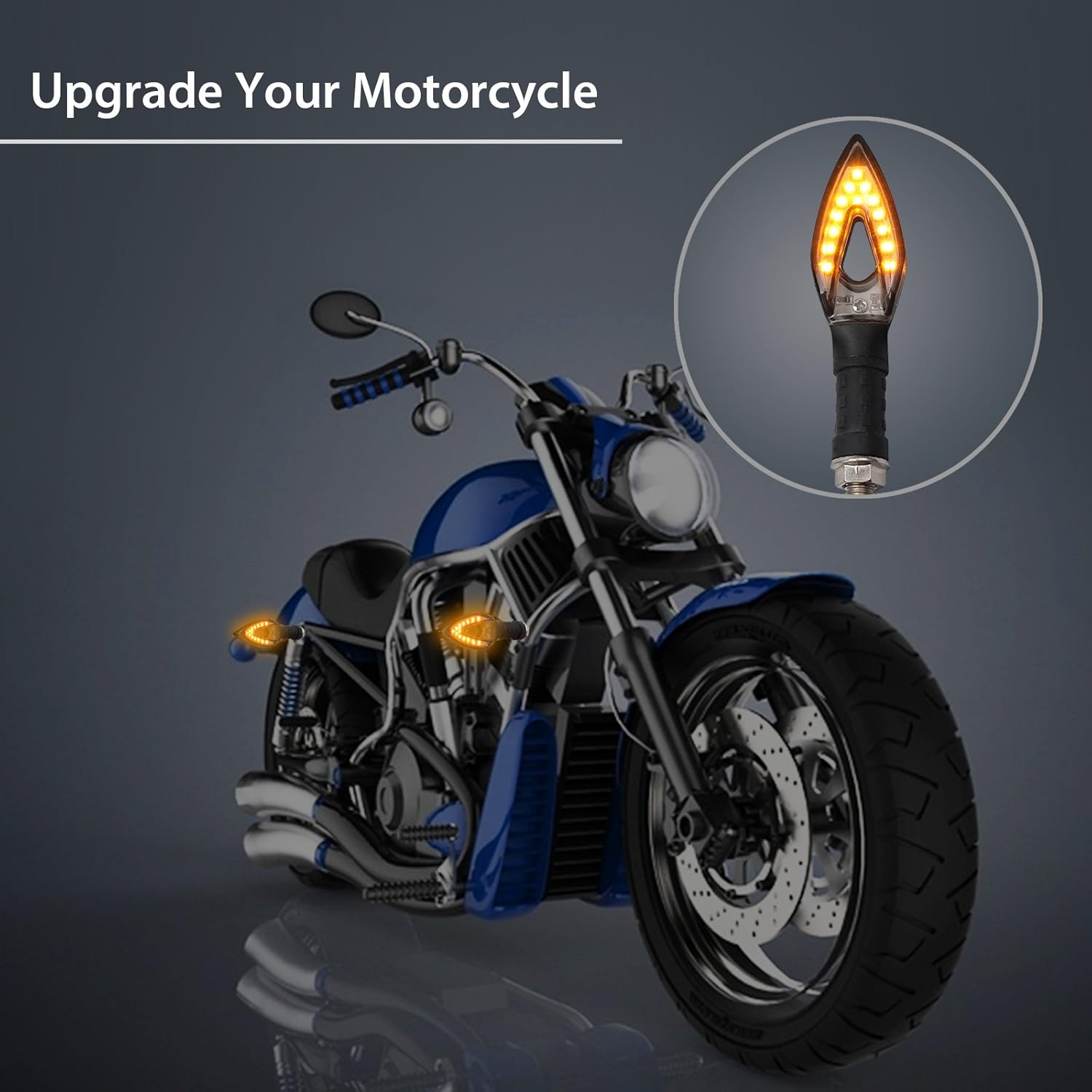 4 Pcs Clignotant Moto Feux Clignotant De Mode Circulant Indicateurs De Tournage Étanche 12V 14 LED Lampes Universel Pour Moto Scooter Quad Cruiser Hors Route-Orange 13 image