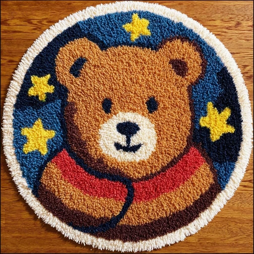 AMBATTERY Latch Hook Rug Kit Latch Hook Kits for Adults,Animal Bear