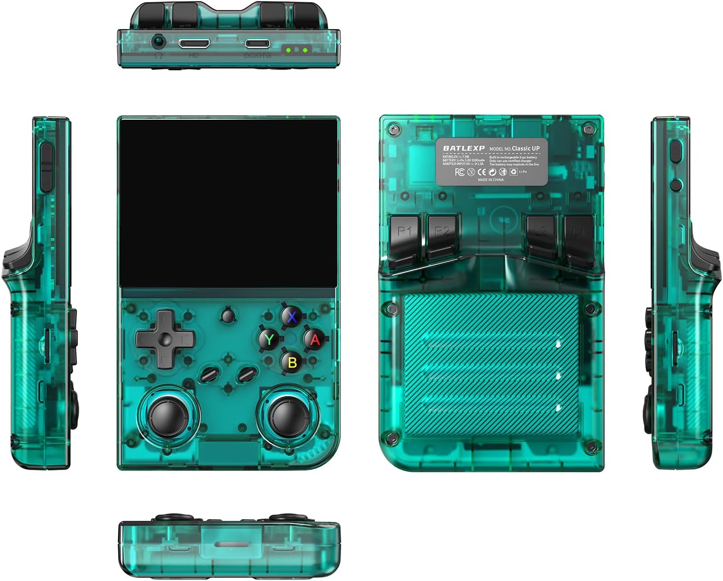 Retro Handheld Game Console,Portable Game with 3.5 Inch IPS Screen,with 64G TF Card Pre-Installed 4353 Games Supports 5G WiFi Bluetooth HDMI and TV Output Green
