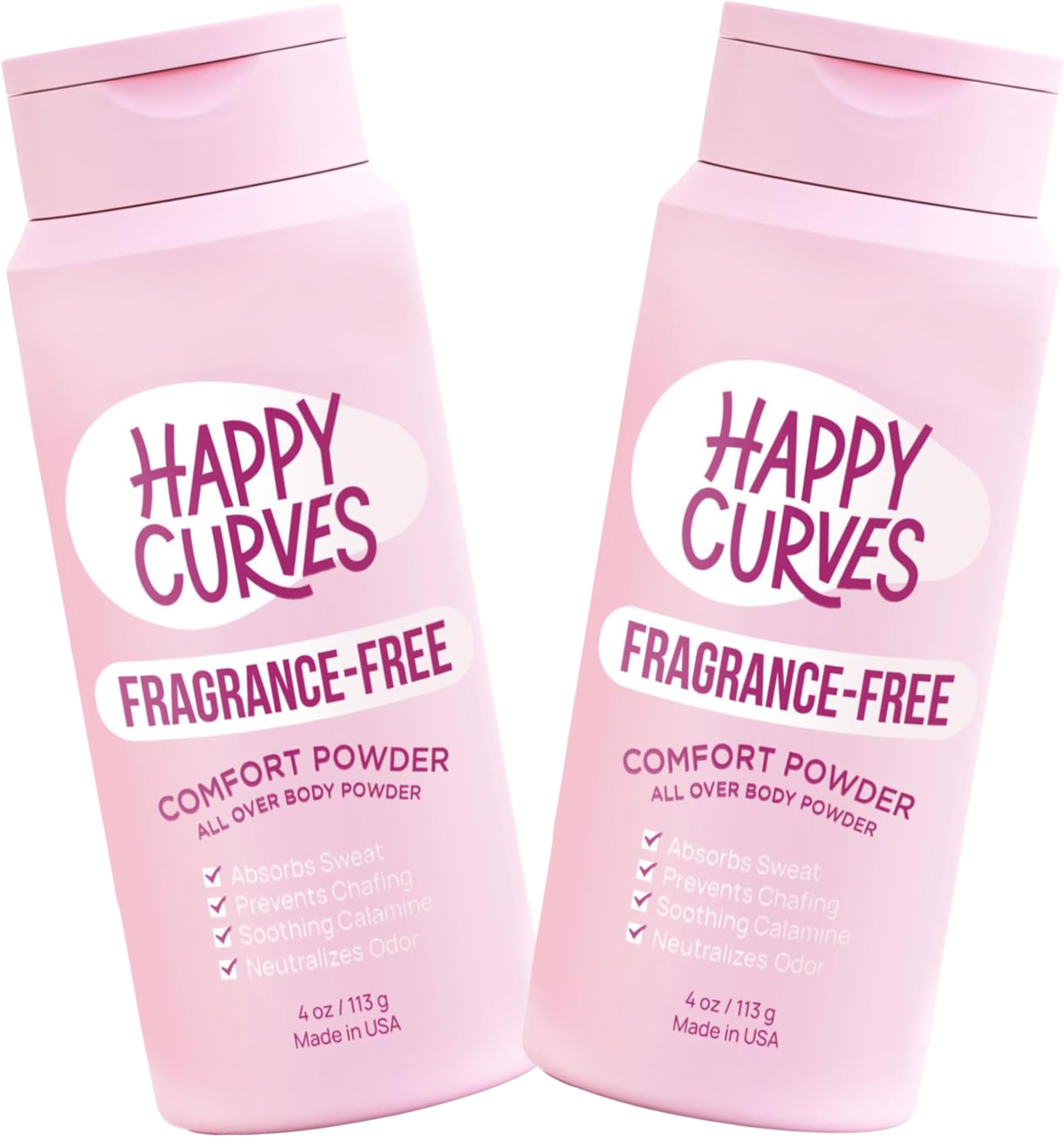 Comfort Powder: Talc Free Anti Chafe Body & Foot Dusting Powder Deodorant to Control Inner Thigh Chafing, Private Areas, and All Over Body for Women (4 Ounce (Pack of 2), Fragrance-Free)