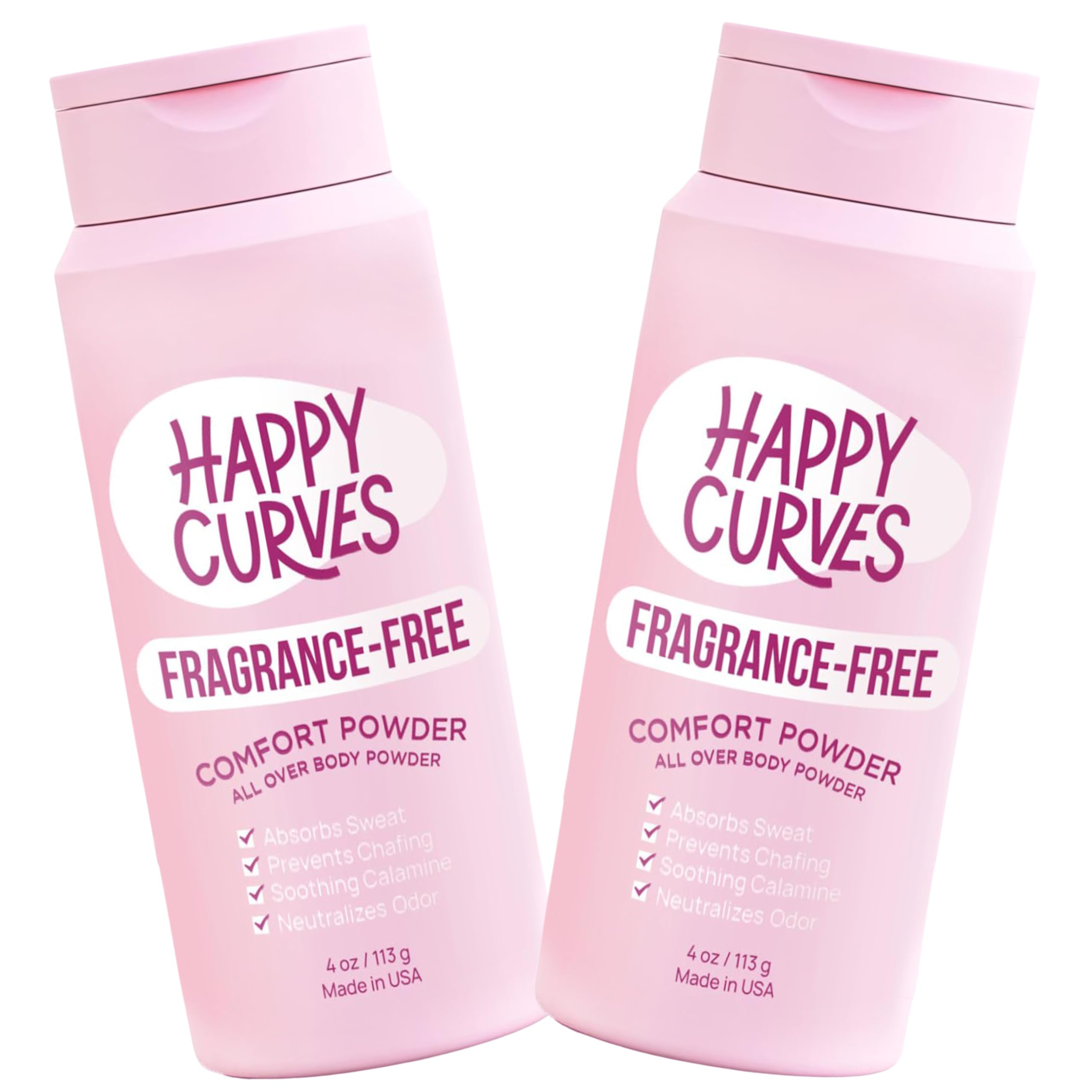 Comfort Powder: Talc Free Anti Chafe Body & Foot Dusting Powder Deodorant to Control Inner Thigh Chafing, Private Areas, and All Over Body for Women (4 Ounce (Pack of 2), Fragrance-Free)