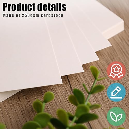 Miniatura 3 de Koogel 72 hojas de cartulina marfil para niños, papel de manualidades A4 blanco crema para hacer tarjetas, manualidades, álbumes de recortes