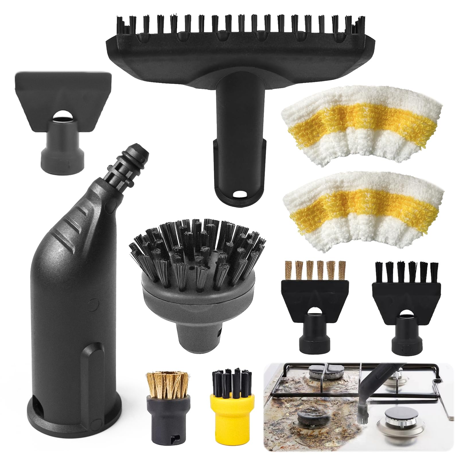 Lot De 3 Bandes De Brosse XXL Pour Kärcher SC - Grande Brosse à Joints Et Fentes Avec 2 Rechanges Pour Nettoyage Vapeur