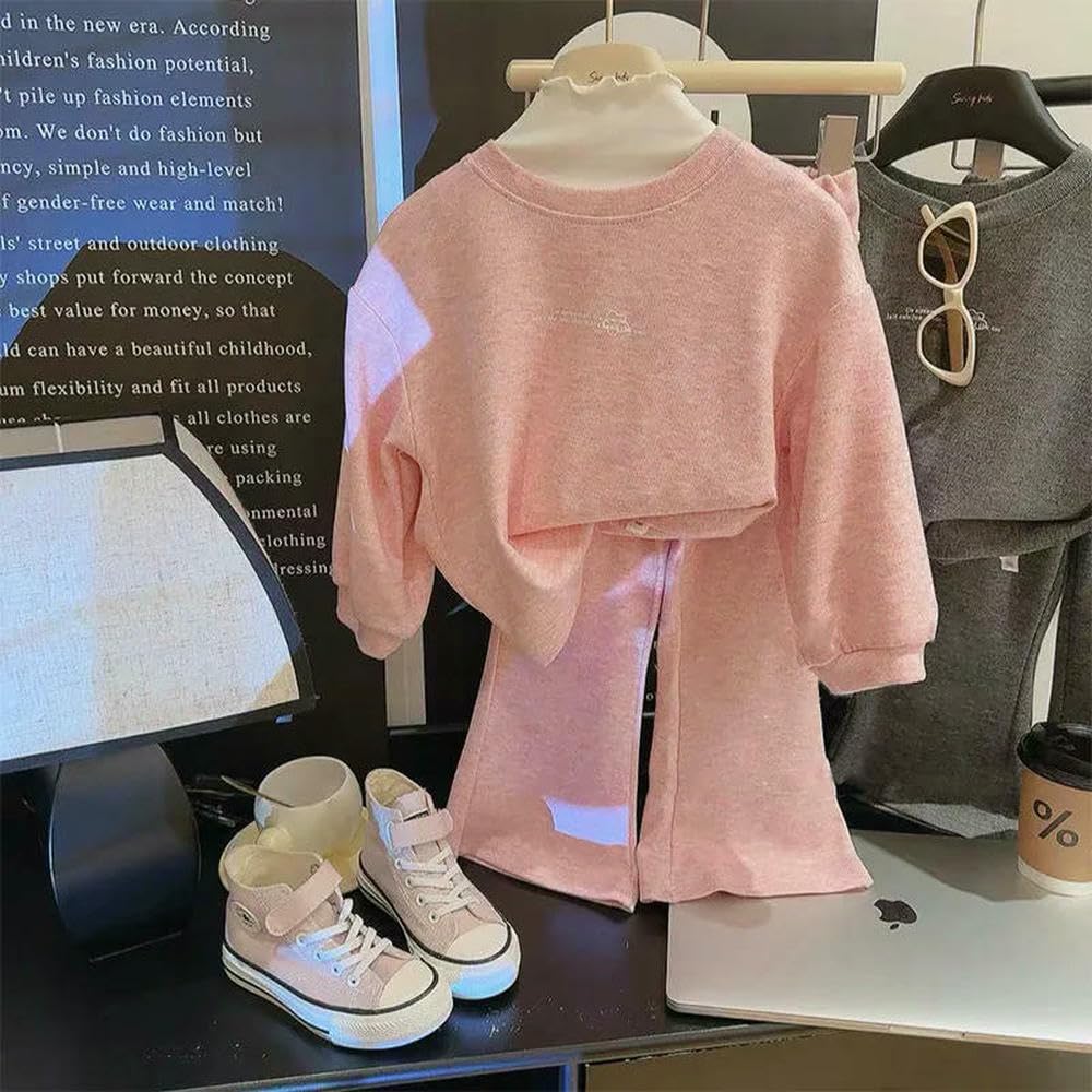 GLDFW - Conjunto de 2 piezas para niñas y adolescentes, a la moda, chaqueta a rayas y pantalones deportivos sueltos