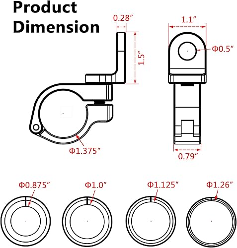 Miniatura 3 de Soporte de luz de látigo para ATV, soporte de bandera de látigo de aleación de aluminio macizo, soporte de montaje de barra de luz ajustable
