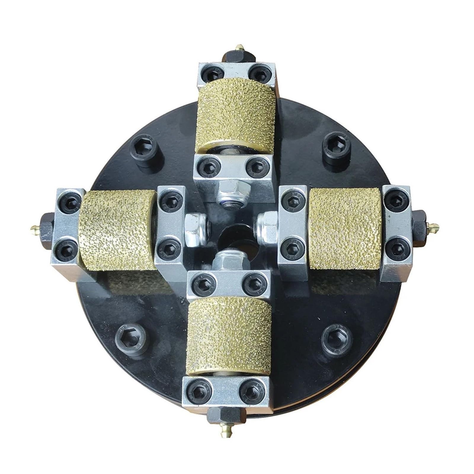 Muela abrasiva soldada con Arena de 8 Pulgadas y 200 mm con 4 Rodillos for pulir Piedra, mármol, Granito, hormigón y Suelos.(Including connectors)