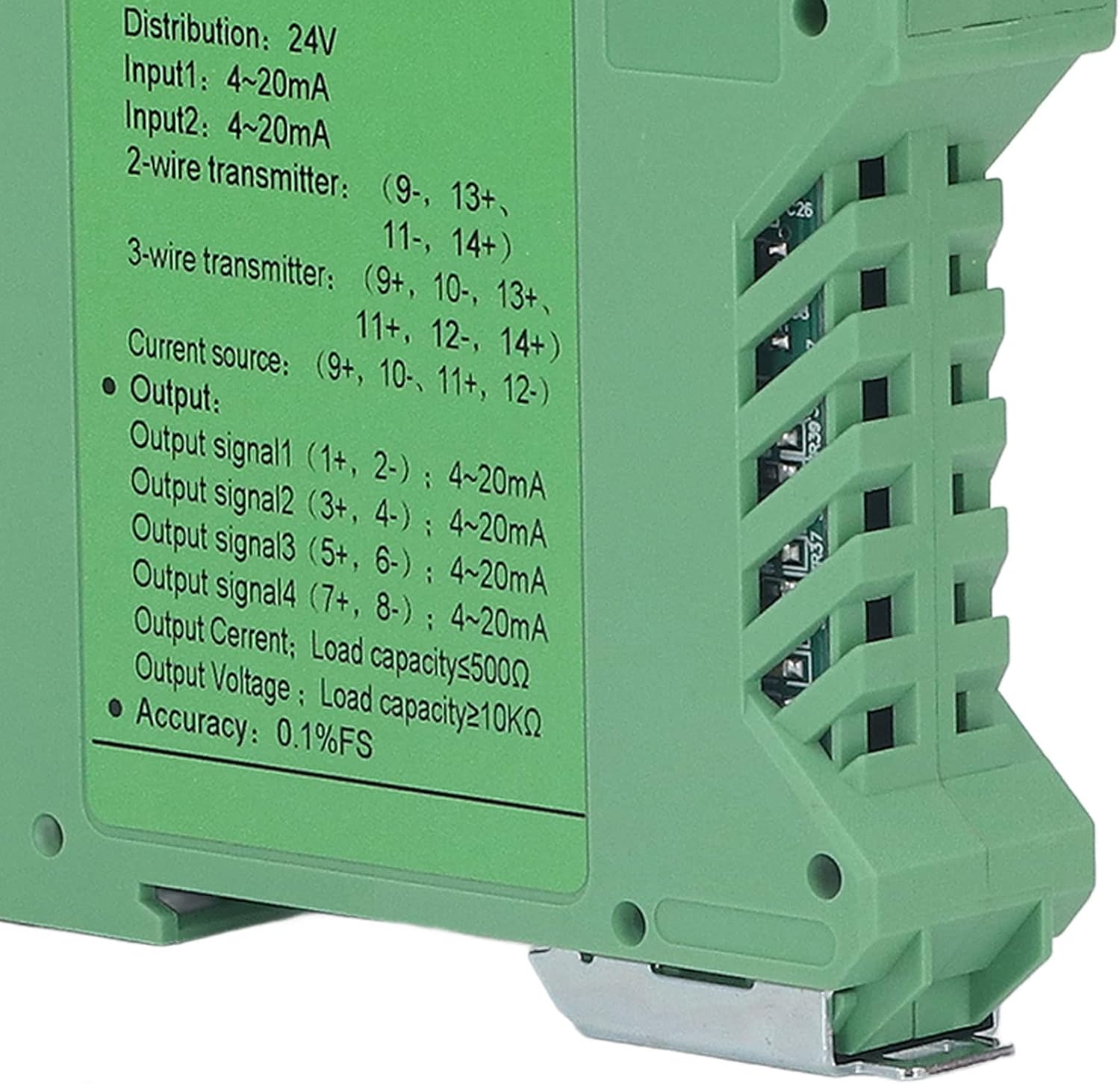 DC Signal Isolator, ABS 2 in 4 Out Direct Current Signal Conditioner Transmitter, Low Temperature Resist Signal Isolator Transmitter for Industrial Equipment (4-20mA)