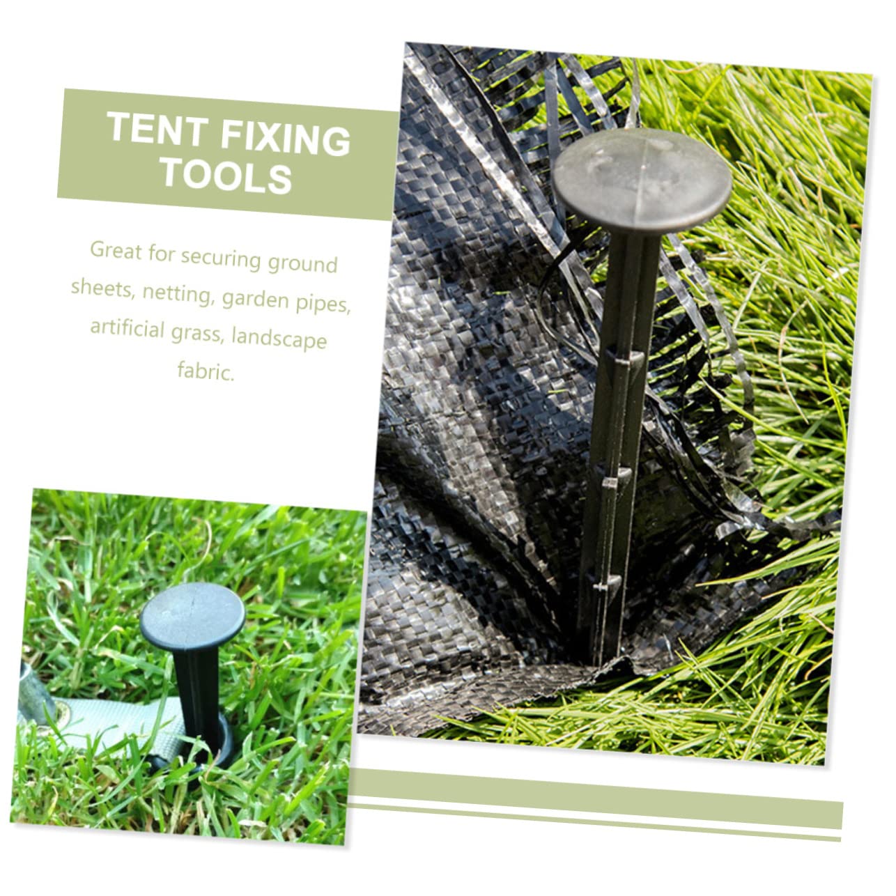 Piquets de Jardin en Plastique Noirs 120 Pièces PP pour Fixation